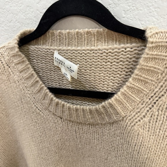 Kate Spade Broome Street | Alpaca Fringe Pullover Sweater | Tan Cozy Soft Sz XL - Picture 4 of 9